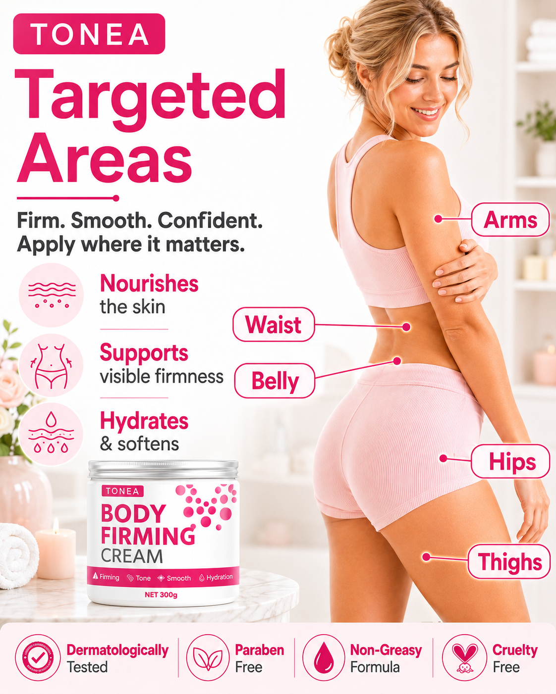 Body firming cream application